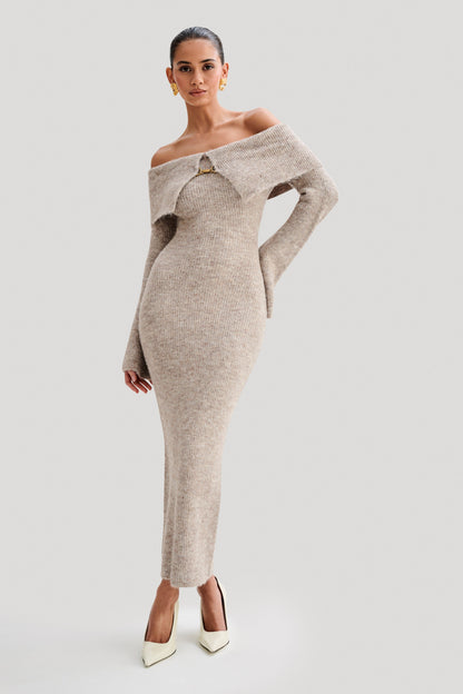 Baxter off-shoulder knitted dress – Luxurious Comfort and Timeless Glamour