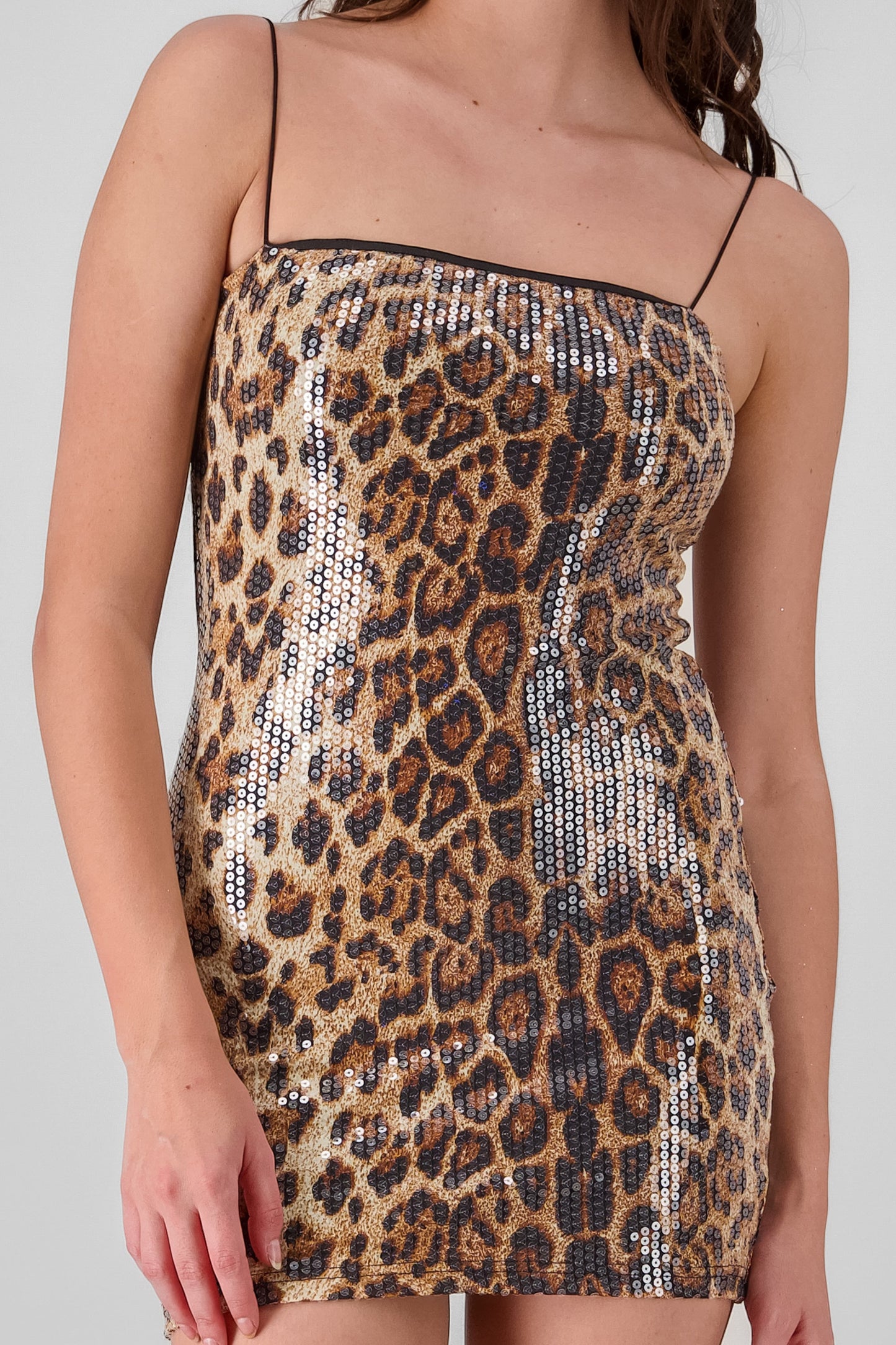 Sequined Animal Print Dress