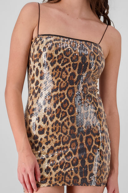 Sequined Animal Print Dress
