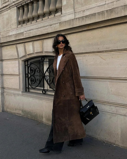 Suede Trench Coat Mocha
