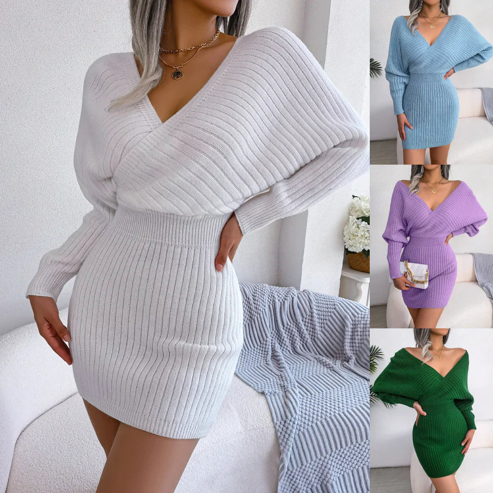 Modern V-Neck Sheath Dress