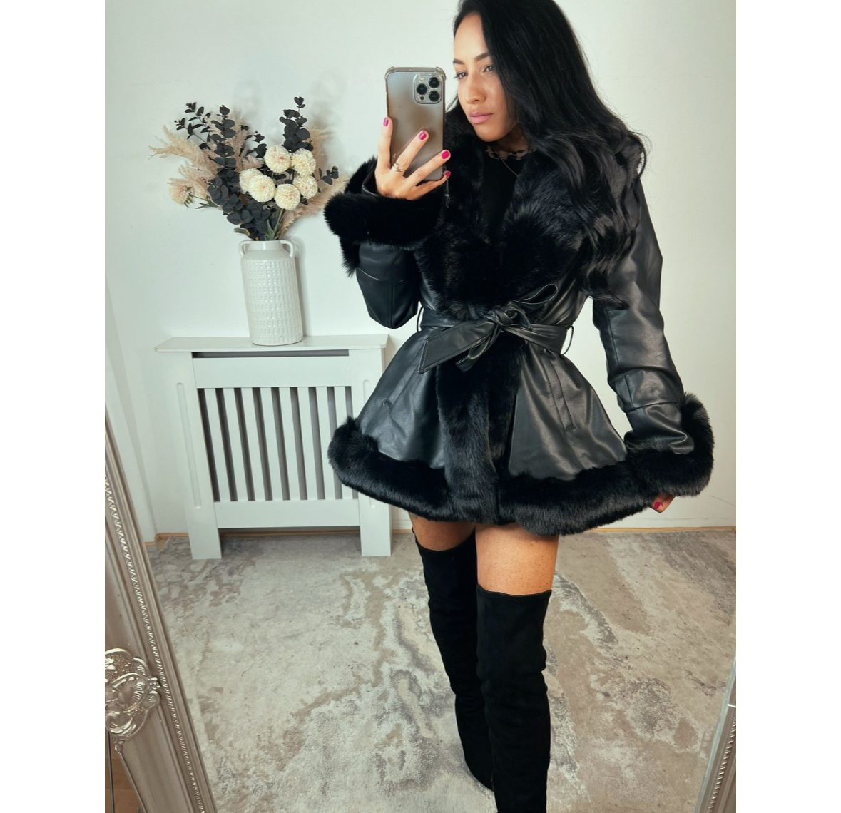 Jasmine Women’s Luxury Faux Fur Trim Coats