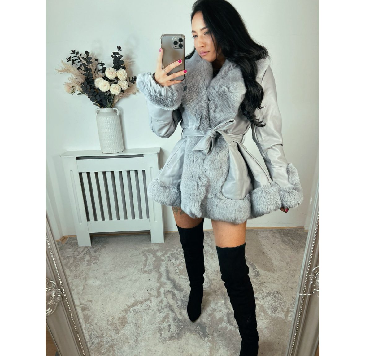 Jasmine Women’s Luxury Faux Fur Trim Coats