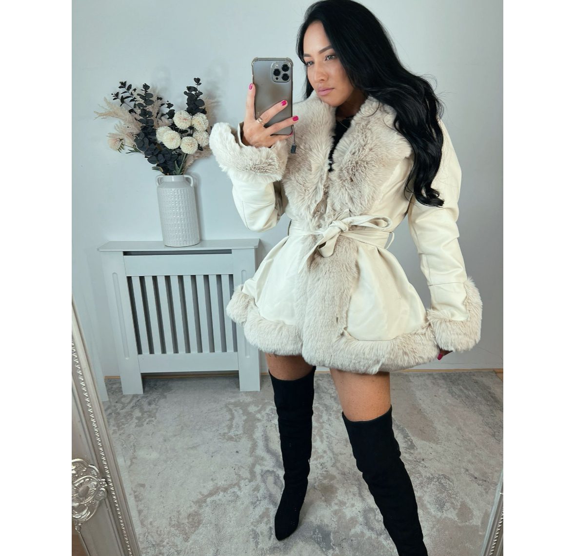 Jasmine Women’s Luxury Faux Fur Trim Coats