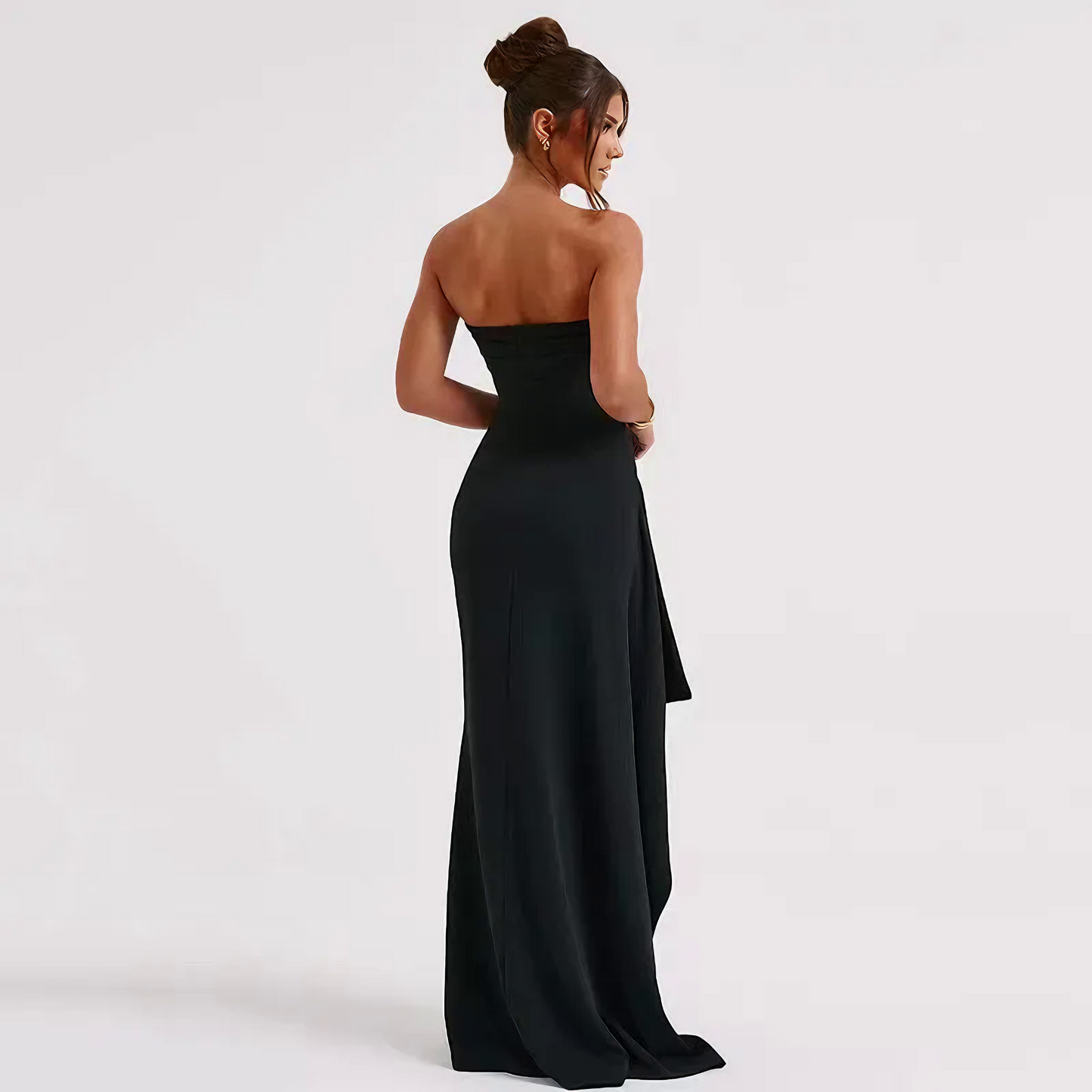 Elegant High-Slit Backless Dress