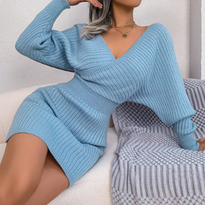 Modern V-Neck Sheath Dress