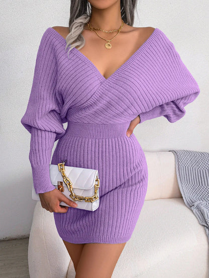 Modern V-Neck Sheath Dress